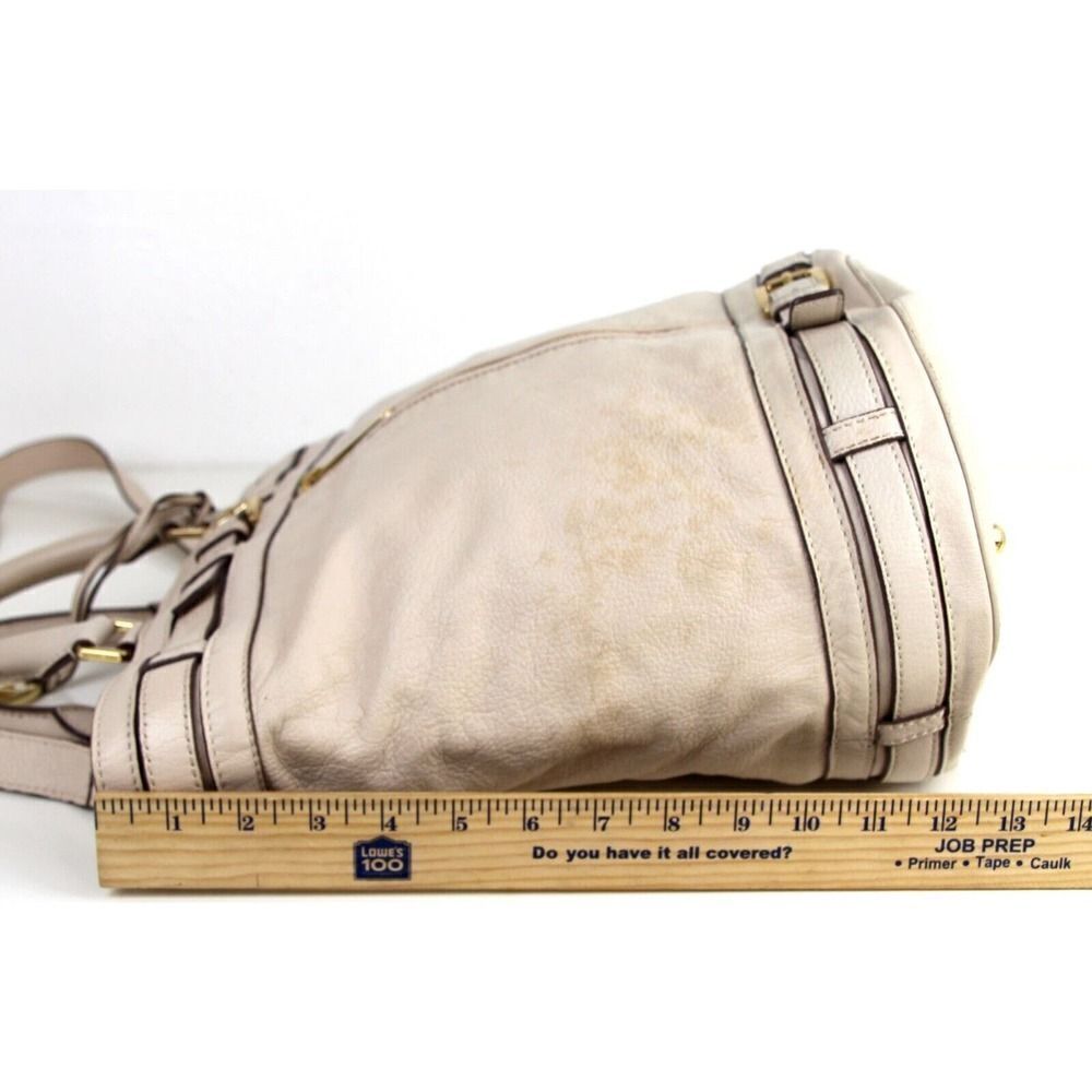 Michael Kors BEIGE GENUINE LEATHER LRG X-BODY SHOULDER BAG SATCHEL HANDBAG PURSE - Picture 13 of 15